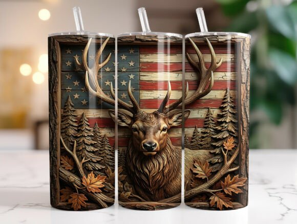Deer American Flag: Graphics Tumbler Wraps Review