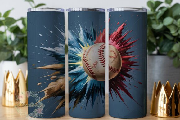 Dynamic Baseball Explosion 20oz: Graphics & Tumbler Wraps