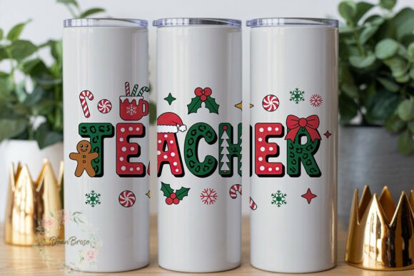 Festive Teacher Tumbler Wrap Graphics for Tumbler Wraps