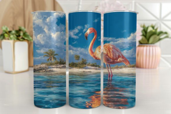 Flamingo Tumbler Wrap Bright Colors Graphics for Tumbler Wraps