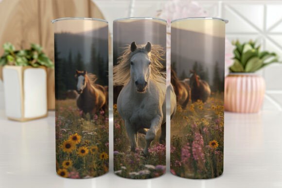 Floral Horse Seamless Tumbler Wrap: Graphics Asset Review
