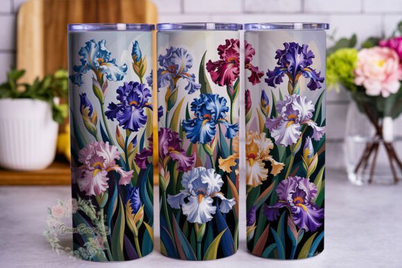 Floral Iris Garden Tumbler Wrap Graphics Review
