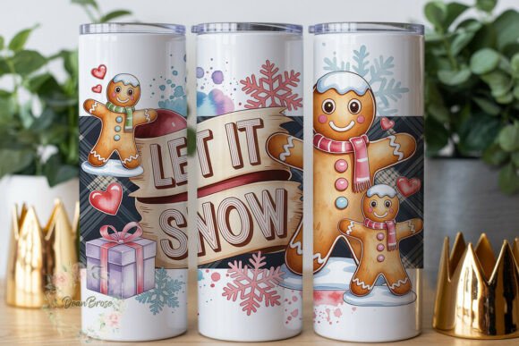 Gingerbread Let It Snow 20oz Tumbler Graphics & Tumbler Wraps