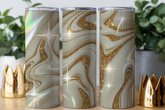Gold Marble Glitter Swirl 20oz Tumbler Graphics Review