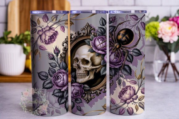 Gothic Floral Skull Tumbler Wrap Review