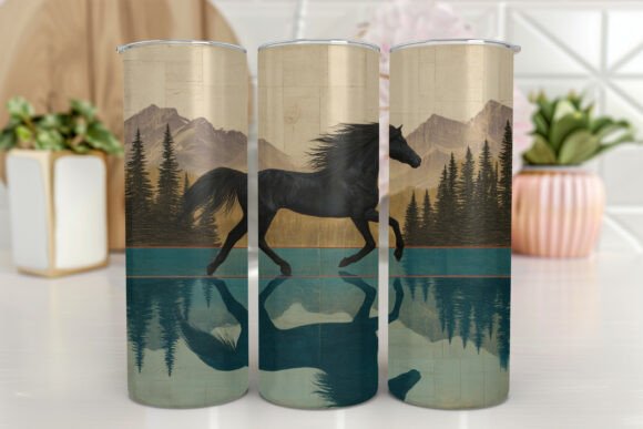 Horse Tumbler Wrap Alcohol Ink Horse: Graphics & Tumbler Wraps