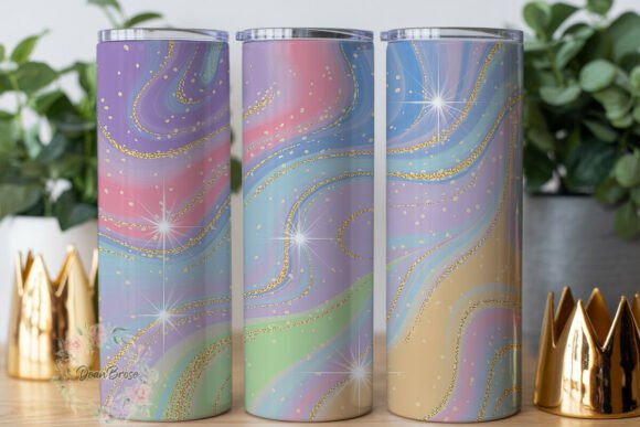 Iridescent Glitter Marble 20oz Tumbler Graphics & Wraps