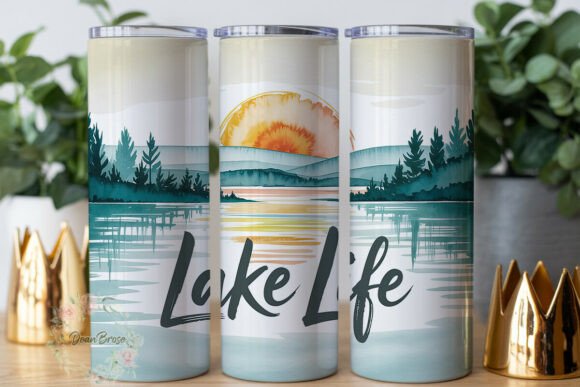 Lake Life Scenic Landscape 20oz Tumbler Wraps Graphics