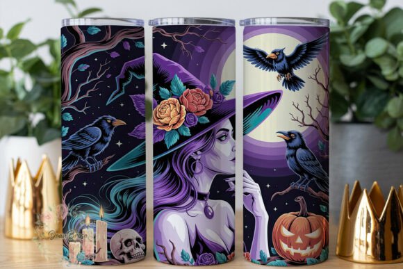 Mystical Witch Halloween Tumbler Wraps & Graphics