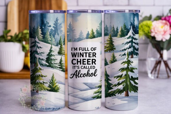 Playful Winter Forest 20oz Tumbler: Graphics for Tumbler Wraps