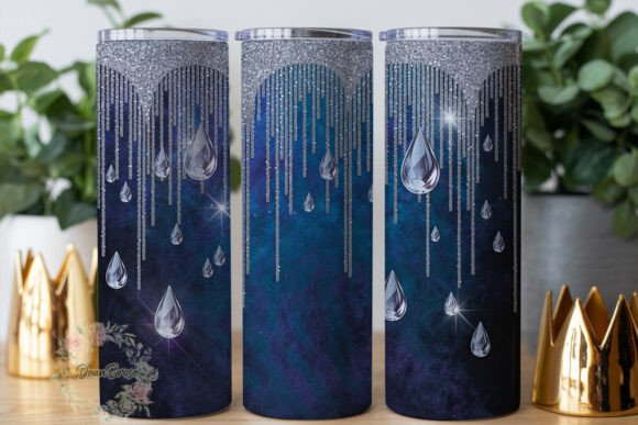 Shimmering Blue Glitter Teardrop Tumbler Graphics & Tumbler Wraps Review