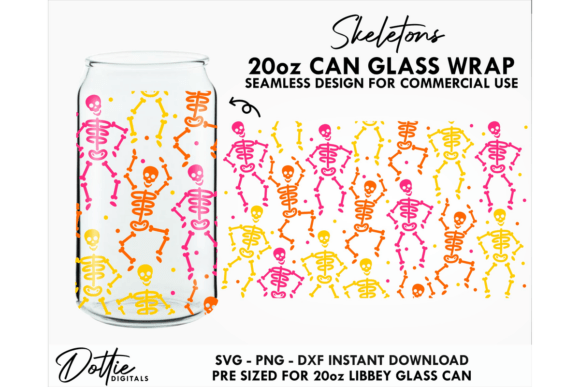 Skeletons 20oz Glass Can Wrap SVG: Graphics Tumbler Wraps Reviewed