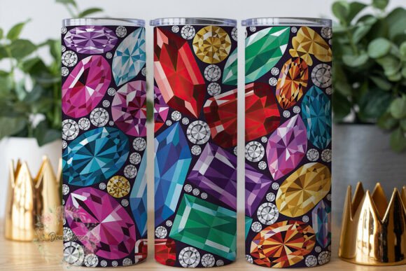 Sparkling Gemstone Cluster Tumbler Wrap Graphics