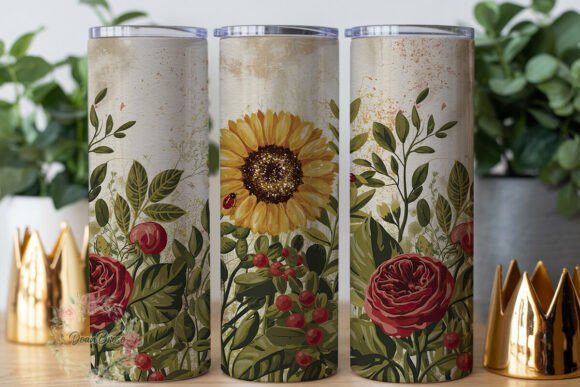 Sunny Rose Floral Tumbler Wraps: A Graphics Review