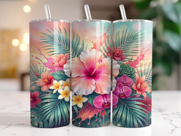 Tropical Hibiscus Plumeria Tumbler Wrap: Graphics Review