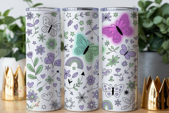 Uplifting Butterfly Quote Tumbler Wraps Graphics