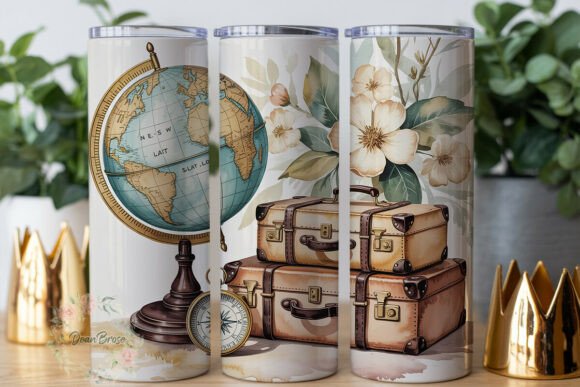 Vintage Travel Floral Tumbler Wrap Graphics Review